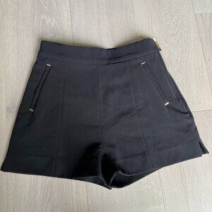 high waisted shorts with gold detail Size 6 black